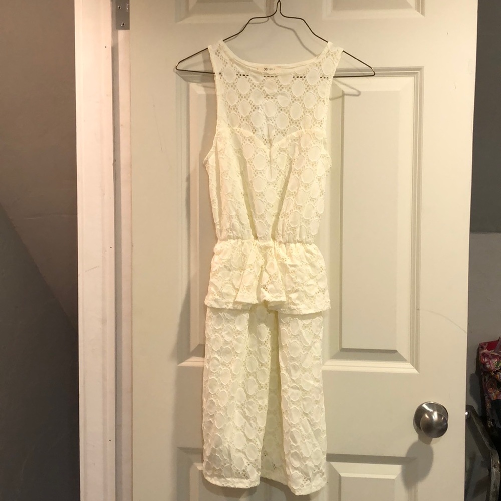 Everly Eyelet Peplum Dress